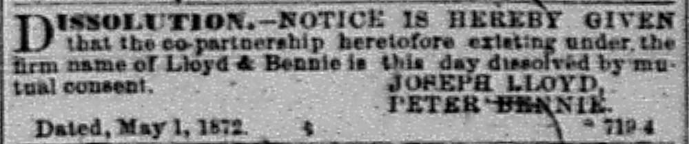 Newspaper notice - The Portage Lake Mining Gazette, 09 May 1872